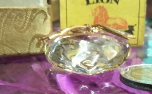 Glass Heart  - Grandmother Sentiment gilt trim Bow +Original box