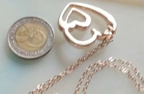 Necklace - Pendant Heart Crystals Rose Gold Tone metal+Chain MOD.LOOK At My BUY NOW ltems NO WAITING