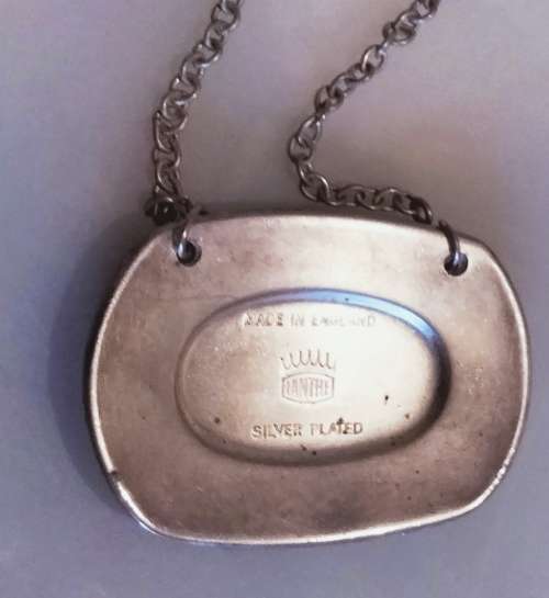 DECANTER VTG Lead Crystal +BRANDY label Silver Plated maker IANTHE-England - ALL for 1 BID