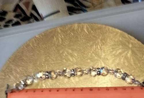 Bracelet - Rhinestones  Faceted Crystals cut glass spacer rondel sparkling refraction of light great