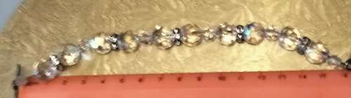 Bracelet - Rhinestones  Faceted Crystals cut glass spacer rondel sparkling refraction of light great