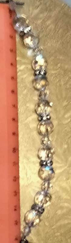 Bracelet - Rhinestones  Faceted Crystals cut glass spacer rondel sparkling refraction of light great