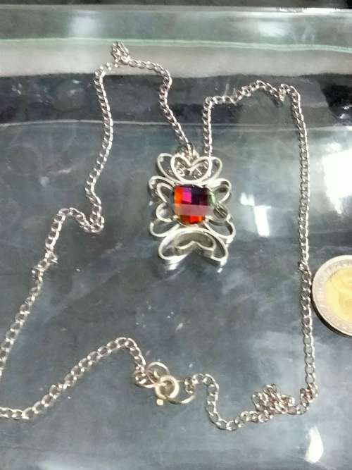 Necklace - Dichroic Stone dazzling glass LOOK At My BUY NOW LISTINGS NO WAITING
