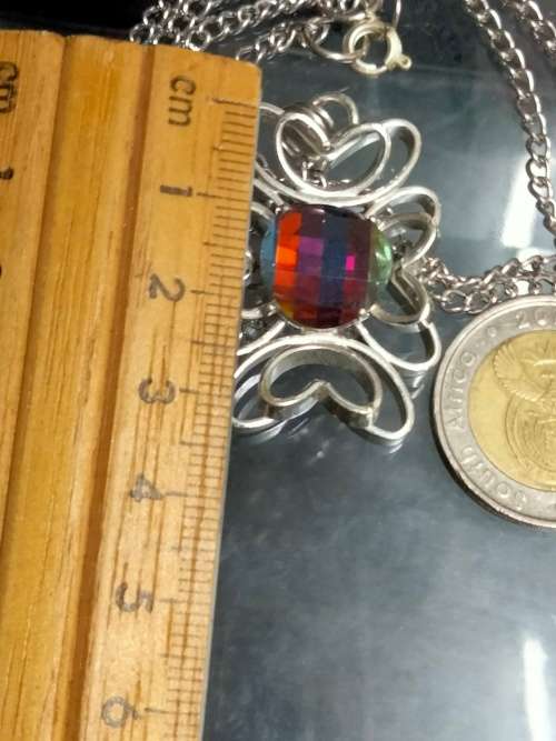 Necklace - Dichroic Stone dazzling glass LOOK At My BUY NOW LISTINGS NO WAITING