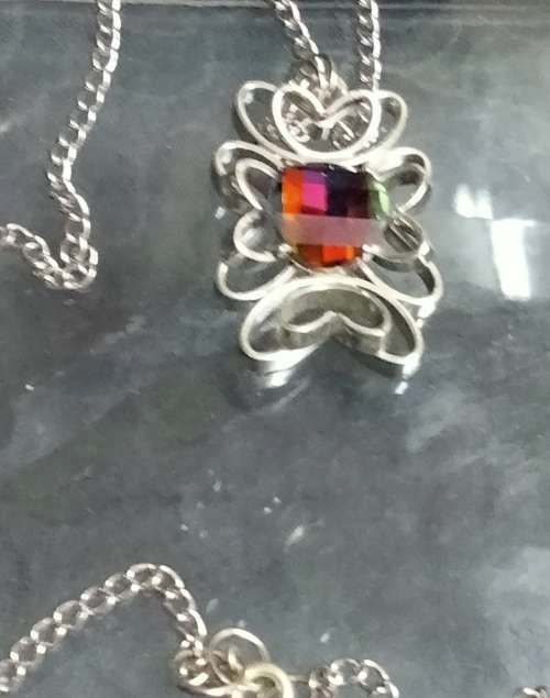 Necklace - Dichroic Stone dazzling glass LOOK At My BUY NOW LISTINGS NO WAITING