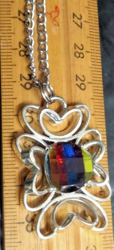Necklace - Dichroic Stone dazzling glass LOOK At My BUY NOW LISTINGS NO WAITING