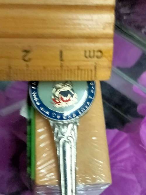 Butter knife - Enameled Association Crest- *For Hearth and Home*