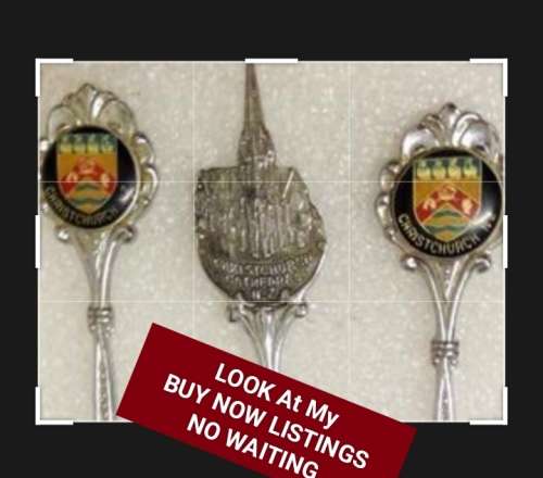 BUTTER knife SUGAR Spoon +TEA Spoon[PEAK CH CH] -Souviner of Christ Church New Zealand