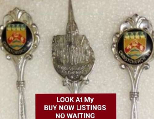 BUTTER knife SUGAR Spoon +TEA Spoon[PEAK CH CH] -Souviner of Christ Church New Zealand