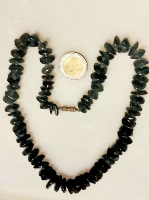 81 MOSS AGATE GEMSTONEs-beaded knots betweeenTranslucent mottled pattern EXQUISITE