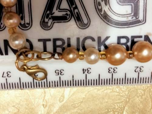 Necklace  - Bib  2 Strand Faceted cut crystal clear+ Faux graduating Pearls gemstone lobster clasp