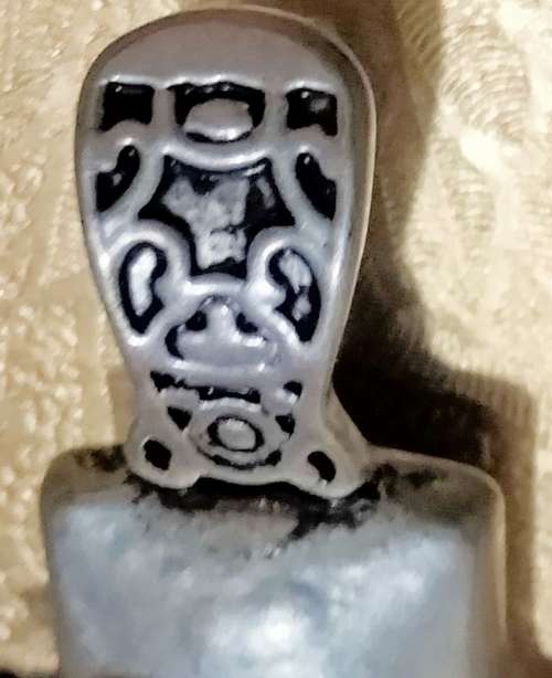 Pendant - Cross  Large Central faux Pearl + chain SILVER TONE metal