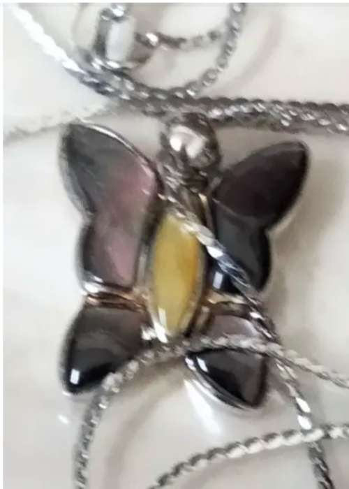 Necklace - STERLING SILVER  Butterfly 925 clearly stamped on Back chain 18 KGP stamped
