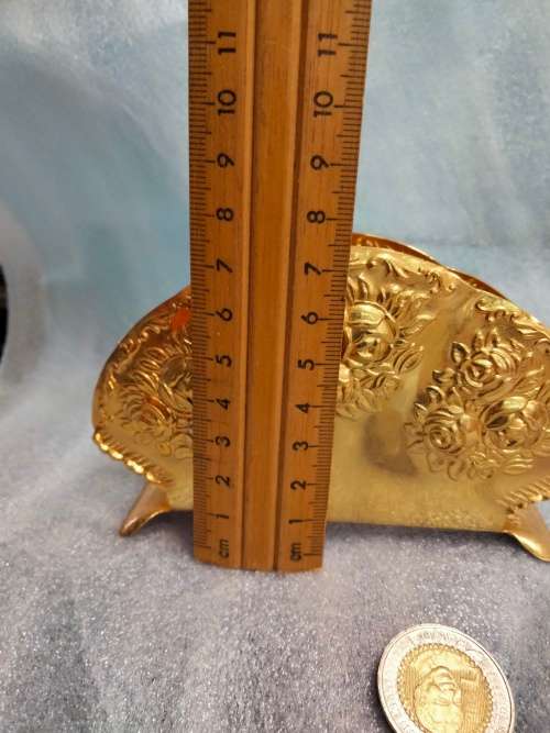 SERVIETTE holder - Gold plate Embossed ROSES to Compliment your Old Country Rose (Porcelain)