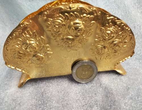 SERVIETTE holder - Gold plate Embossed ROSES to Compliment your Old Country Rose (Porcelain)