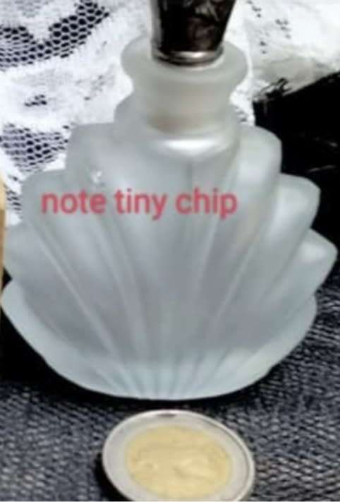 *RARE*Perfume Frosted Bottle Silver Embossed Stopper-Empty Godinger EnglandLOOK AtMy BUY NOW NO WAIT