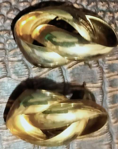EARRINGS - Pierced ears INFINITY CIRCLES Flower Gold Tone