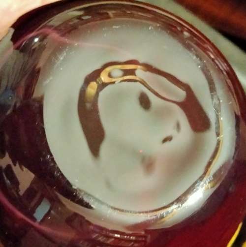Vase + SEA SHELL- 1RUBY RED ART Glass Ovoid* Whitfriar style*Display Shells BUY NOW items NO WAITING
