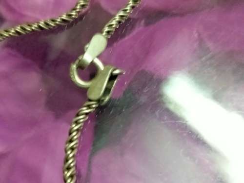 Choker - 925 stamped on ring SILVER CHAIN - + Small Heart - LOOK At My BUY NOW - NO WAITING