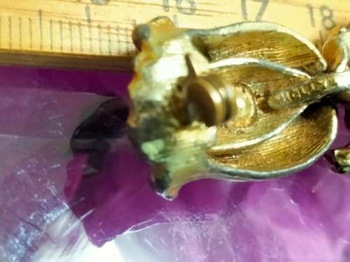 BROOCH - Vintage stamped maker`HOLLYWOOD`Rose+Earrings clip on 1960`s