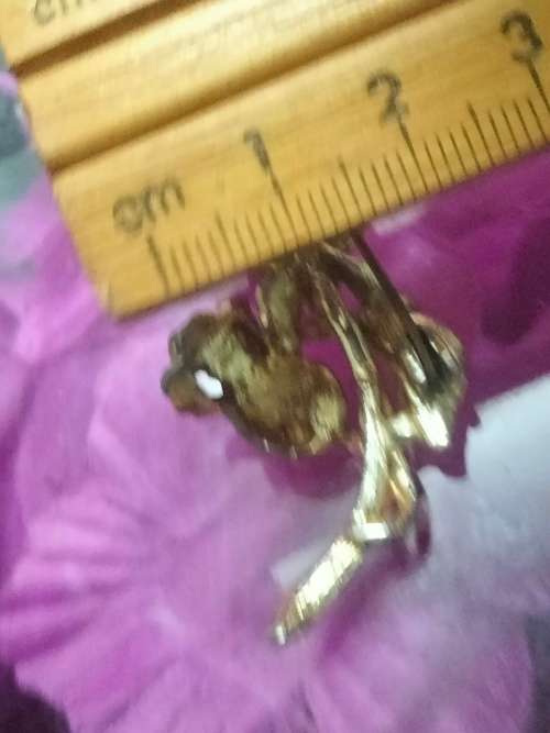BROOCH - Vintage stamped maker`HOLLYWOOD`Rose+Earrings clip on 1960`s