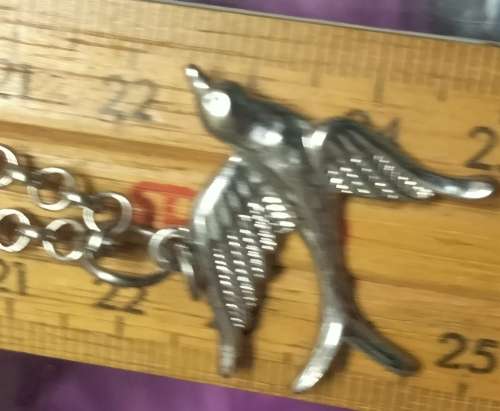 Necklace Pendant - small bird Silver tone metal+Chain MOD.LOOK At My BUY NOW ltems NO WAITING