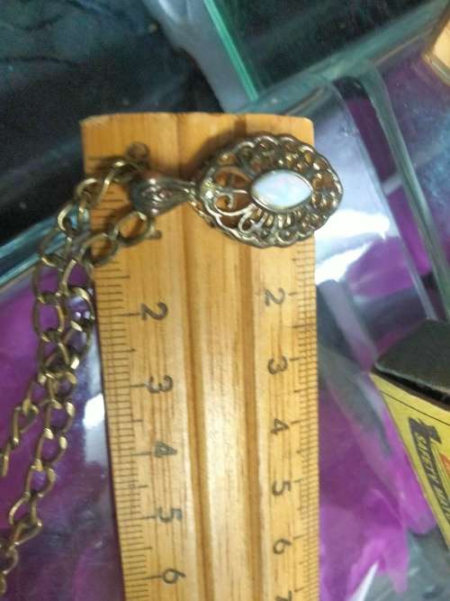 Necklace  Pendant Opal  filigree gold tone metal+Chain MOD.LOOK At My BUY NOW ltems NO WAITING