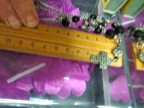 Necklace Pendant -CROSS - graduating beadSilver tone metal+Chain MOD.LOOKatMy BUY NOWltemsNO WAITING