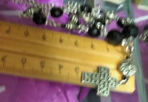 Necklace Pendant -CROSS - graduating beadSilver tone metal+Chain MOD.LOOKatMy BUY NOWltemsNO WAITING