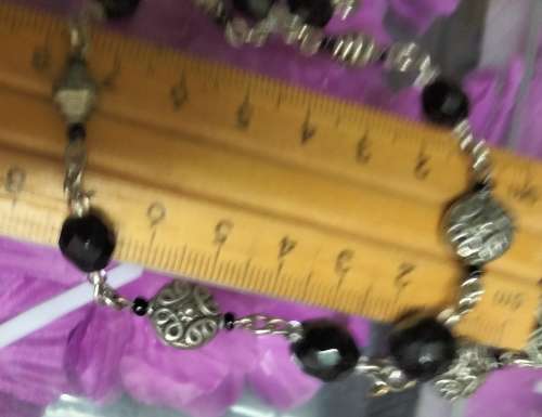 Necklace Pendant -CROSS - graduating beadSilver tone metal+Chain MOD.LOOKatMy BUY NOWltemsNO WAITING