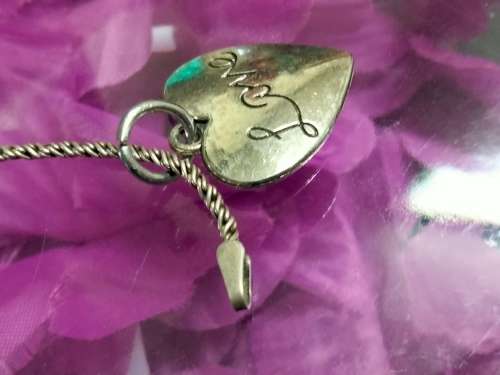 Choker - 925 stamped on ring SILVER CHAIN - + Small Heart - LOOK At My BUY NOW - NO WAITING