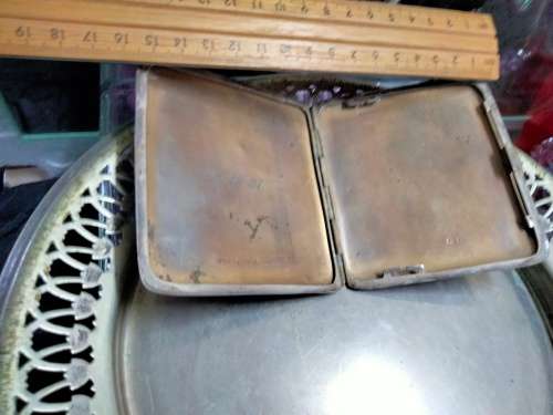Cigarette Case Sterling SilverJamesDixon+Son 1936 Birmingham Monogram top -NCB -inside 2.12.37