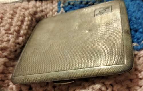 Cigarette Case Sterling SilverJamesDixon+Son 1936 Birmingham Monogram top -NCB -inside 2.12.37