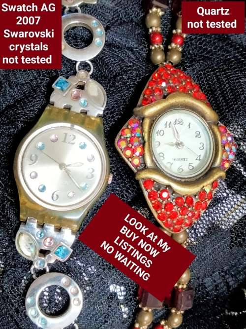 1 SWATCH AG 2007 Swarovski Crystals+1QUARTZ Pre-owned NotTestedLOOK At My BUY NOW NO WAITING