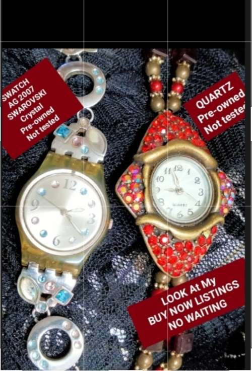 1 SWATCH AG 2007 Swarovski Crystals+1QUARTZ Pre-owned NotTestedLOOK At My BUY NOW NO WAITING