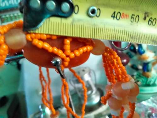 Neclace  - Large Butterscotch Glass beads Small Frosted + Orange +6 dangles *ABSOLUTELY FABULOUS