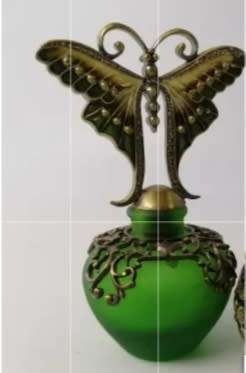 PERFUME bottle Filigree Brass Butterfly STUNNING -Art style Matson