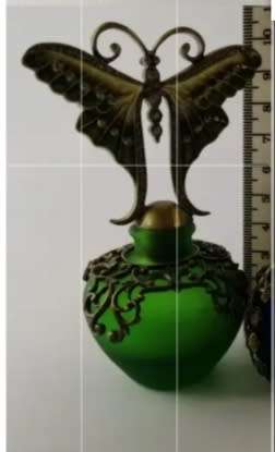PERFUME bottle Filigree Brass Butterfly STUNNING -Art style Matson