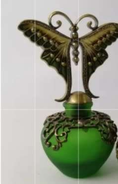 PERFUME bottle Filigree Brass Butterfly STUNNING -Art style Matson