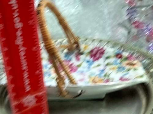 VASE - Royal DUCHESS ceramic Chintz Basket bamboo handle