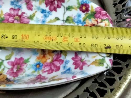 VASE - Royal DUCHESS ceramic Chintz Basket bamboo handle
