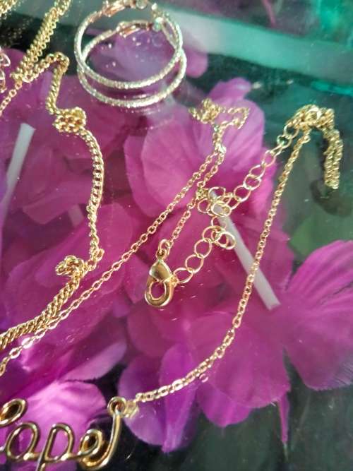 Necklace 3+Pendants 4+1Earrings Rose Gold Tone Plated Fashion Jewels LOOK At My BUY NOW - NO WAITING