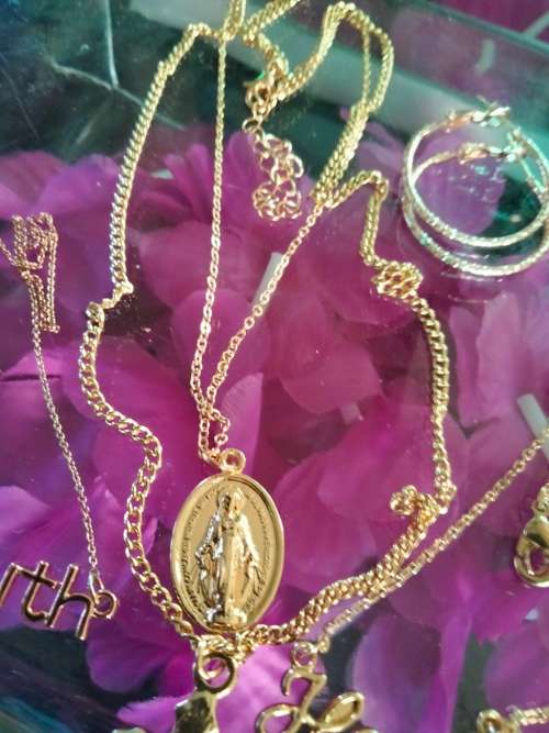 Necklace 3+Pendants 4+1Earrings Rose Gold Tone Plated Fashion Jewels LOOK At My BUY NOW - NO WAITING