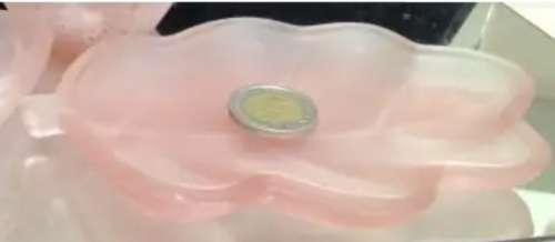 Dish -  1 leaf Glass  Frosted Pink ...very pretty