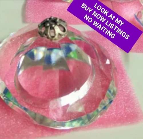 PAPER WEIGHT - Cut glass Crystal PYRAMID SHAPE LOOK At My BUY NOW LISTINGS NO WAITING