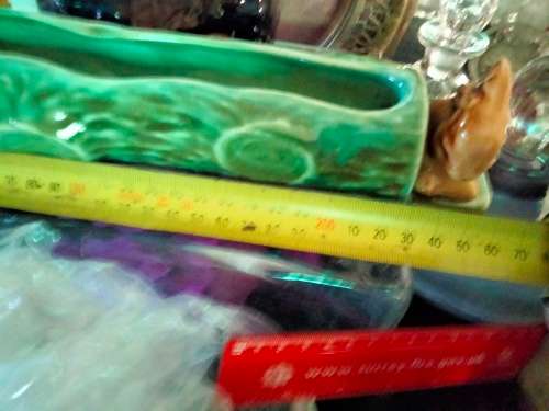 Vase - Log  Vermont  G078 longer Vintage  Ceramic* Each end has Bunny figurine