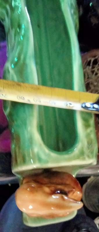 Vase - Log  Vermont  G078 longer Vintage  Ceramic* Each end has Bunny figurine