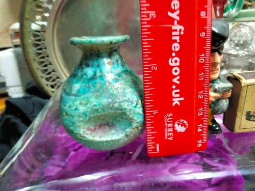 Vases -  2 * 1 Posy + Tubular Pottery Multicolour Glaze Pink Green decor