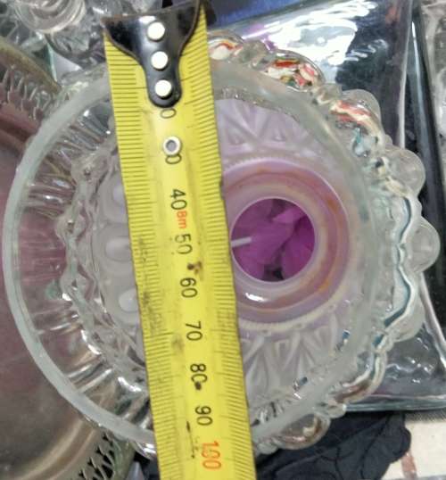 Lamp Shade Glass*EXQUSITE  TWO TONE -FROSTED Glass TOP Clear bottom IN STYLE OF Lalique glass