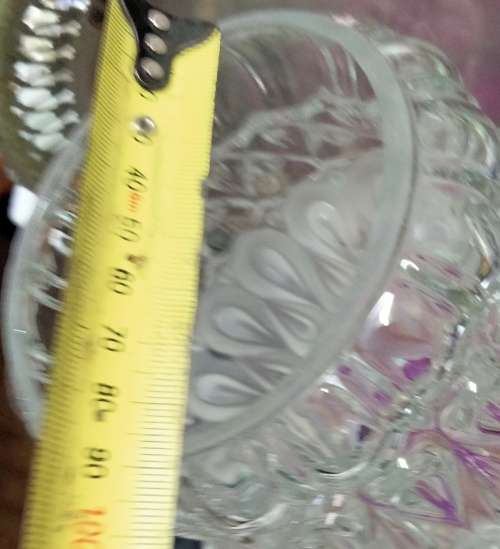 Lamp Shade Glass*EXQUSITE  TWO TONE -FROSTED Glass TOP Clear bottom IN STYLE OF Lalique glass